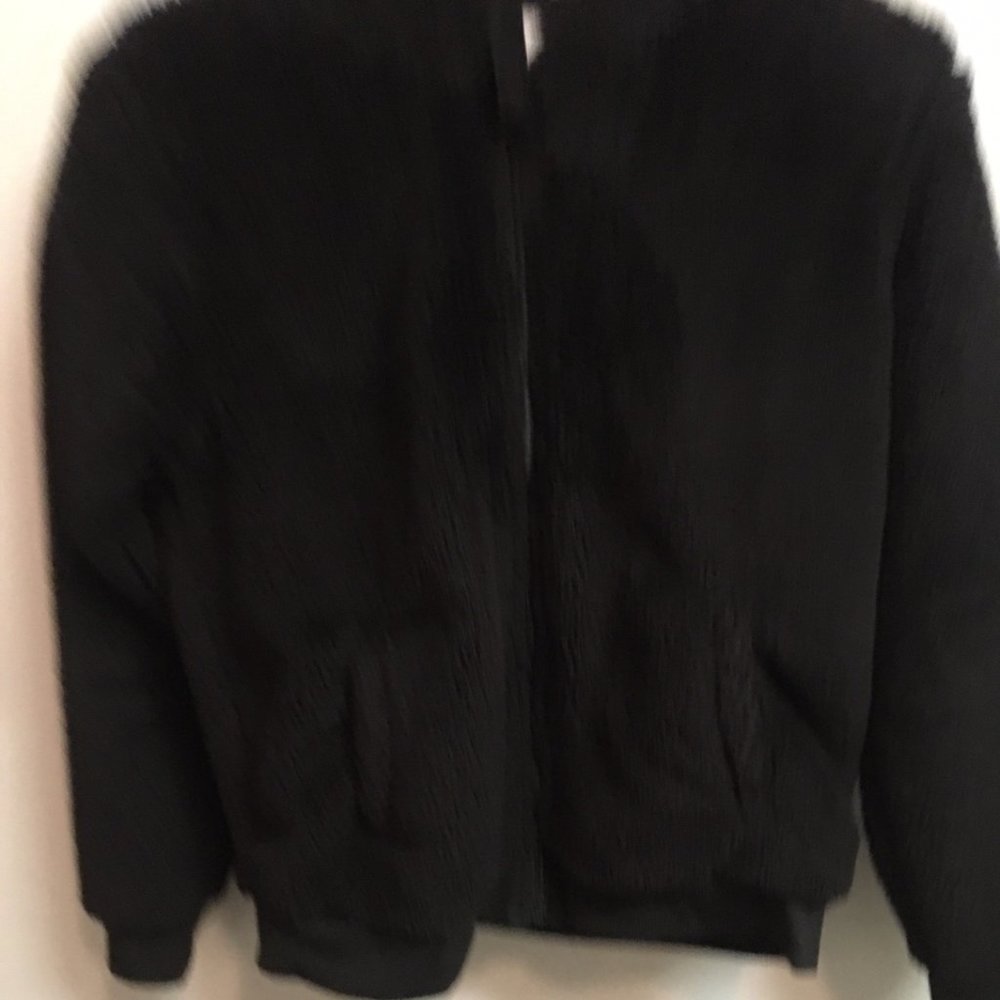BLACK SHERPA ZIP UP HOODIE